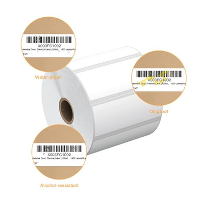 (15600 Labels/12 Rolls) Labelebal 3-Proof 1" Core 12 Rolls 3" x 1" Inch Direct Thermal Labels & Stickers,Address Shipping Labels Compatible with Rollo & Zebra Desktop Printers Adhesive - color: Zb-3''x1''-12 Rolls-15600 Labels