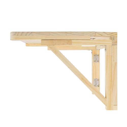 Wall Mounted Folding Table, 31.5x23.6in Fold Down Wall Mounted Desk, Wooden Folding Workbench, Multi-use Foldable Table for Dining Laundry Kitchen Office