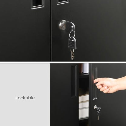 SONGMICS Garage, Metal with Doors - color: Black