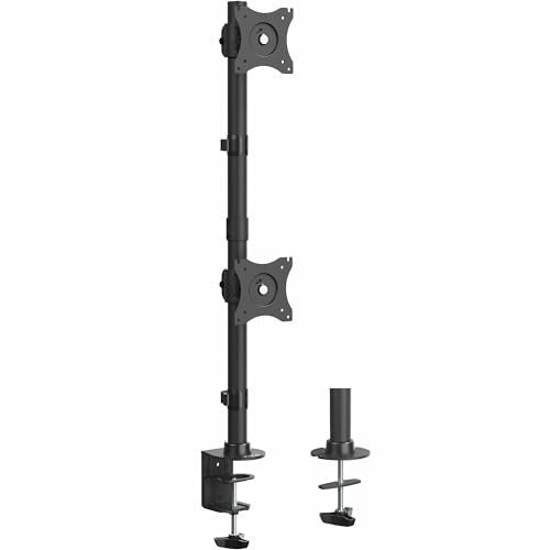 VIVO Dual Monitor Desk Mount Stand with Height Adjustment and VESA Plates for 2 LCD Ultrawide Screens up to 34 inches, Stacked Array, STAND-V002R - color: Black, size: up to 34" screens