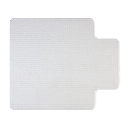 Staples Office Chair Mat, Clear, 53x45 Inch, Flat-Pile Carpet, with Lip | Extended under-desk coverage and smooth glide for carpeted office floors. - size: 45" x 53", style: Flat-Pile