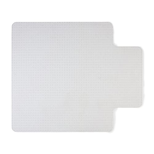 Staples Office Chair Mat, Clear, 53x45 Inch, Flat-Pile Carpet, with Lip | Extended under-desk coverage and smooth glide for carpeted office floors. - size: 45" x 53", style: Flat-Pile