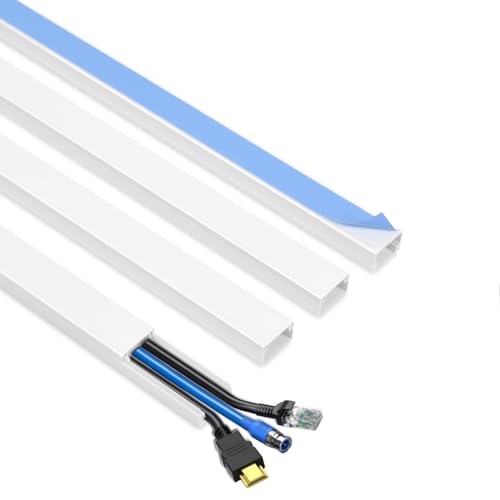 Cord Hider Wall, 62.8in Cable Hider, Cord Covers for Wires on Wall, Wire Covers for Cords, Wire Hiders for TV on Wall, Easier Setup Cable Cover Cable Management, 4X L15.7 W0.95 H0.55in - size: Medium-62.8In