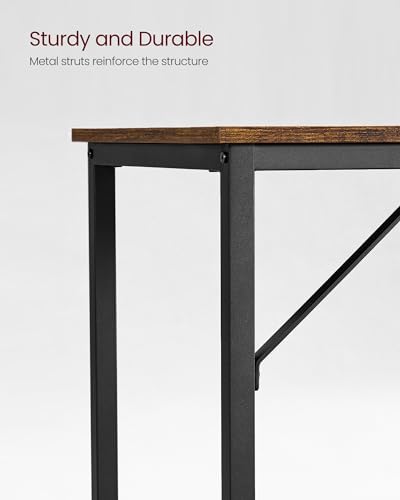 VASAGLE Computer Desk, Office Work Desk, 39.4 x 19.7 x 29.9 Inches, for Study, Bedroom, Home Office, Living Room, Rustic Brown and Ink Black ULWD41X | Gaming Desk, Home Office Desk, Modern Basic Style, Steel Frame, Rustic Brown and Matte Black, BARNET Col