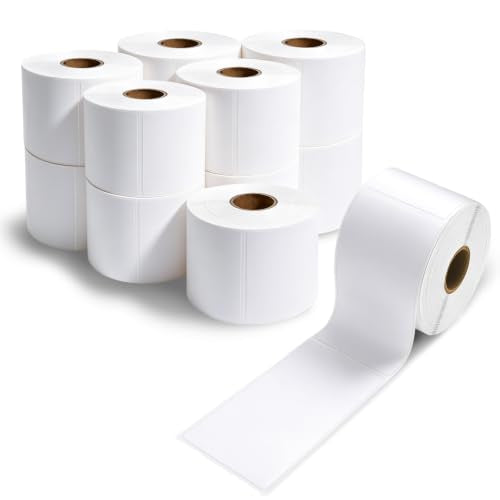 ESSENTIAL 2.24" x 4" Direct Thermal Printer Labels for Barcodes, Address | Permanent Adhesive, Compatible with Zebra, Rollo and Other Desktop Printers, 350 Labels of Roll, 12 Rolls (4200 Labels) - size: 2.25"x4"-350 Labels/ Roll