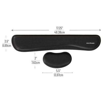 Mind Reader Ergonomic Keyboard and Mouse Wrist Rest Sets, Gaming Accessory, Memory Foam, 16.75" L x 3" W x 0.75" H, 6 pcs, Black - size: 3-Pack