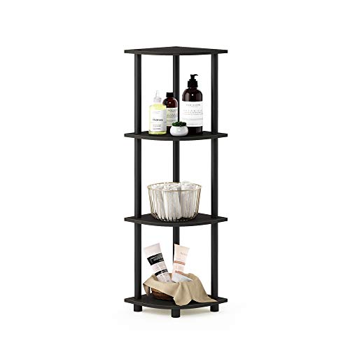 Furinno Turn-N-Tube Toolless Assembly 4-Tier Storage Shelves, Espresso - color: Espresso/Black, size: 4-Tier