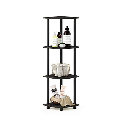 Furinno Turn-N-Tube Toolless Assembly 4-Tier Storage Shelves, Espresso - color: Espresso/Black, size: 4-Tier