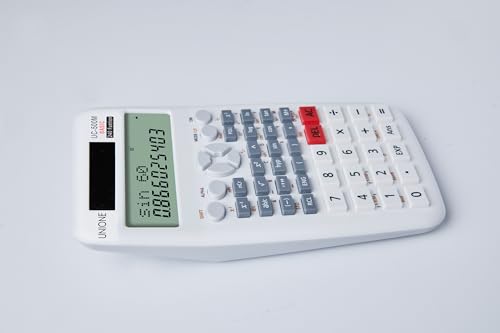 UNIONE Desktop (4.3 x 7inch) Scientific Calculator with 2-Line Display, 12-Digit LCD, Basic Caculator for Middle and High School Students College School Supplies (White-1) - color: WHITE-1
