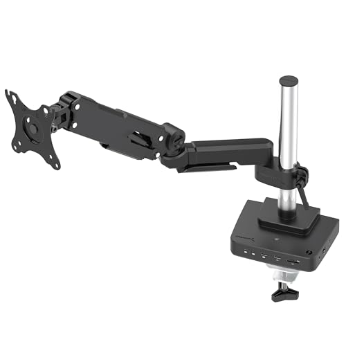 SABRENT Thunderbolt 4 Docking Station with Monitor Desk Mount, Gas-Lift Arm, 4 USB Ports, UHS-II Card Reader, Gigabit Ethernet, HDMI, DisplayPort, 8K/4K, VESA Mount for Monitors up to 32” (DS-T4WA) - style: Thunderbolt 4 Dock w/ Monitor Mount