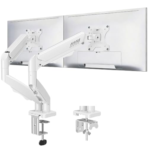 Dual Monitor Stand fits up to 32 inch, 4.4-19.8 lbs Computer Screens, Dual Monitor Desk Mount Height Adjustable, Monitor Arms for 2 Monitors, Home Office VESA Mounts, Freelift White - color: White, size: Dual