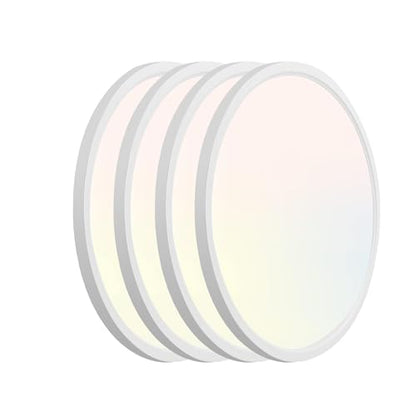 Hlite 12 Inch Flush Mount LED Ceiling Light,2400LM,3CCT,4 Pack | 24W 3000K/4000K/5000K Selectable,Low Profile Ceiling Light Fixtures for Kitchen Bedroom Hallway Laundry Room Closet,White - color: White, size: 12 inch-4