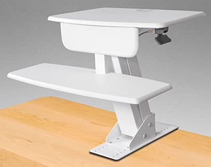Kantek Desk Clamp-Mounted Sit to Stand Workstation, White (STS800W) - color: White, style: Desk Mounted System