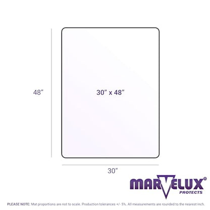 Marvelux Enhanced Polymer Eco-Friendly Office Chair Mat for Low and Standard Pile Carpeted Floors 30" x 48" | Rectangular Carpet Protector, Transparent | Shipped Flat | Multiple Sizes - size: 30" x 48"