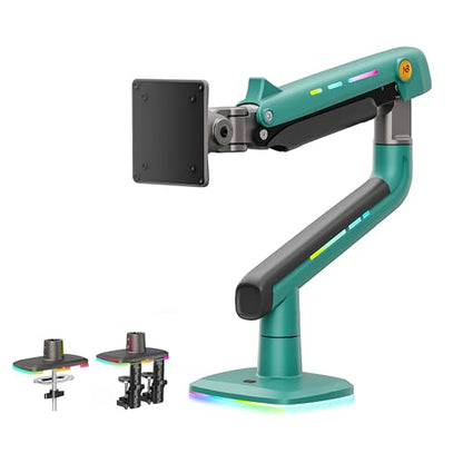 NB Gaming Monitor Arm or for 32 to 60 Inches Screen, Load up to 20 kg, VESA 75/100, RGB-Light, Heavy Duty, Multi Angle Adjustable, Premium Aluminum, Green - color: Oliver Green