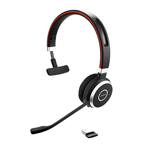 Jabra Evolve 65 MS Teams Wireless Headset, Mono – Includes Link 370 USB Adapter – Bluetooth Headset with Industry-Leading Wireless Performance, Advanced Noise-Cancelling Microphone, All Day Battery - size: Single-ear, USB-A Dongle, style: Teams Certified