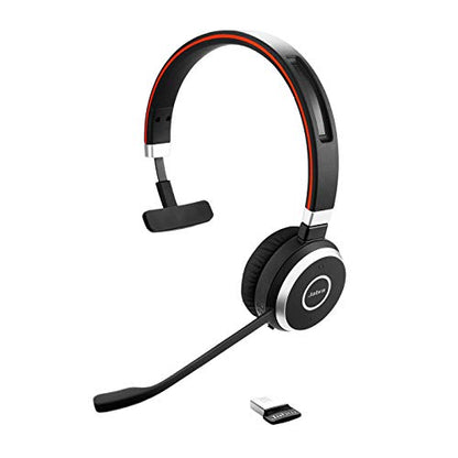Jabra Evolve 65 MS Teams Wireless Headset, Mono – Includes Link 370 USB Adapter – Bluetooth Headset with Industry-Leading Wireless Performance, Advanced Noise-Cancelling Microphone, All Day Battery - size: Single-ear, USB-A Dongle, style: Teams Certified
