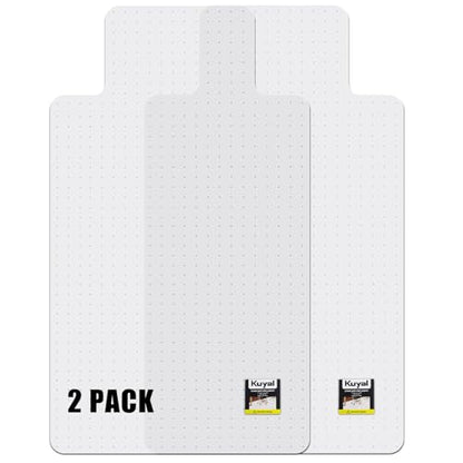 Kuyal Office Chair Mat for Carpet,2Pack Clear Heavy Duty Computer Chair Mat | 32''x55'', Under Desk Protector Carpeted Floors Mat with Lip , Easy Chair Movement,Ship Flat - size: 32" X 55" with Lip 2Pack