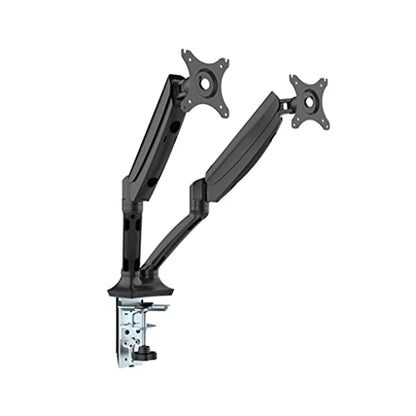 Progressive Desk Dual Gas Spring Monitor Mount Stand - Fits 10"-27" Monitors - ±180° Monitor Rotation - Arm Holds Up to 20 lbs per Arm - style: Dual 10"-27"