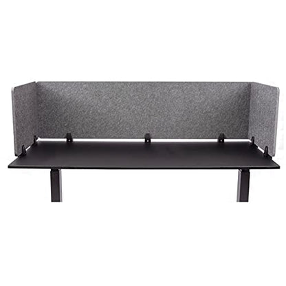 Stand Up Desk Store ReFocus Raw Clamp-On Acoustic Desk Divider Mounted Privacy Panel to Reduce Noise and Visual Distractions (Castle Gray, 59" x 16") - color: Castle Gray, size: 60" X 16"
