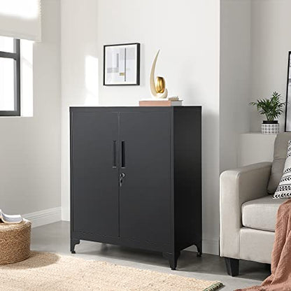 SONGMICS Garage, Metal with Doors - color: Black