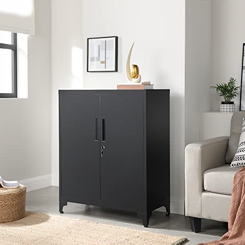 SONGMICS Garage, Metal with Doors - color: Black