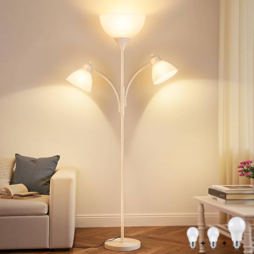 Coucrek Torchiere Floor Lamps for Living Room, 72" Dimmable Reading Lamp - color: Rustic White