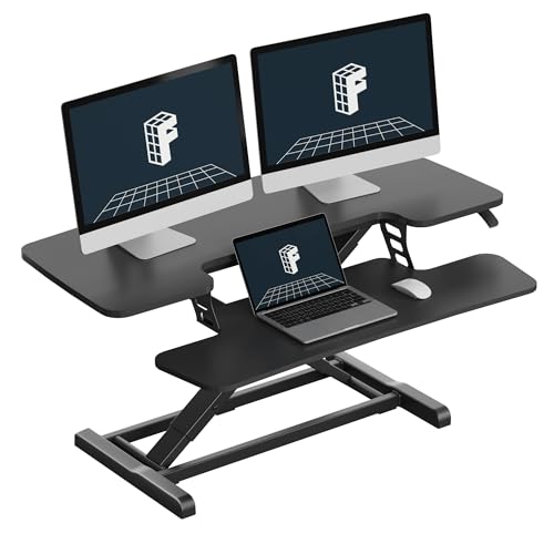 FLEXISPOT Standing Desk Converter, 40", Black - color: Black, size: 40"