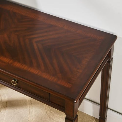 Solid Wood Writing Desk, Home Office Desks with 2 Storage Drawers, 46.1" Mid-Century Modern Walnut Tables, Secretary Desk for Home Office, Easy Assembly Vanity Desk, Study Table Station BSZD1258 - size: 46.1"