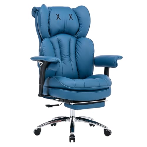 Big & Tall Office Chair, 400lbs Executive Chair with Footrest, Blue - color: Blue