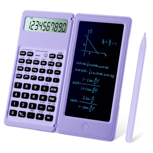 IPepul Scientific Calculators for Students, 10-Digit Large Screen, Math Calculator with Notepad, Classroom Must Haves for Middle High School Supplies & College(Purple) - color: Purple