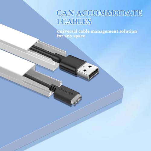 Cable Concealer Kit, 157 inches Cord Cover, Wall Mount Wire Management System, White