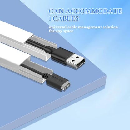 Cable Concealer Kit, 157 inches Cord Cover, Wall Mount Wire Management System, White
