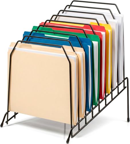 Officemate Large Incline 8 Compartment Wire Caddy, Black, 8.5 x 10.375 x 12.625 Inches (Pack of 6) - size: Pack of 6, style: Pack of 1