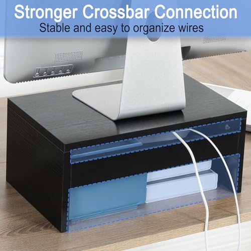 TEAMIX 6.7 inch Tall Monitor Stand Riser, Wood Shelf Riser, Desk Organizer