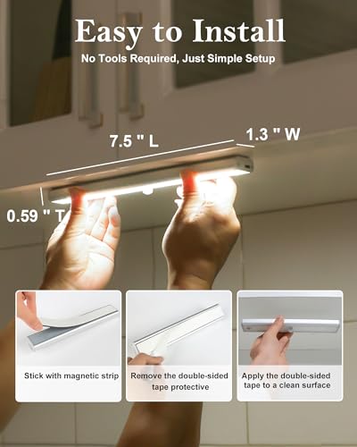 Under Cabinet Lighting Rechargeable 48-LED Wireless Under Cabinet Lights Remote, Kitchen Counter Lights Closet Lights RGB Perfect for Indoor Pantry Display Shelf 15 Color Changing(6 Packs) - color: RGB/6 Pack
