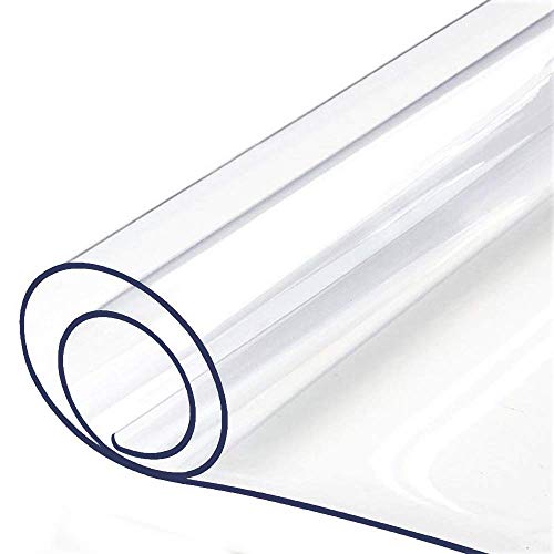 Multi-Size Table Protector - Clear Plastic Tablecloth, Waterproof Wipeable Vinyl PVC for Rectangle Dining Tables, Desk Pad, Furniture Protector - 24" 36 Inch 60 X 91CM - color: New Version Clear Color, size: 36" x 24"