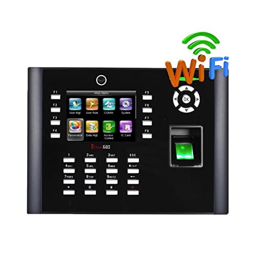 Time Clock, Iclock680 TCP/IP Fingerprint Time Clock Office Attendance Machine Webserver Door Access Control System for Business, Office(Iclock680-wifi)