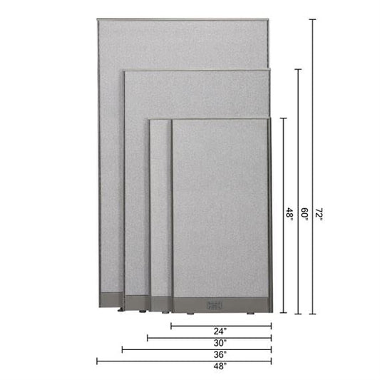 Office Partition Single Panel (36" w X 72" h) 3ft x 6ft - size: 36w x 72h