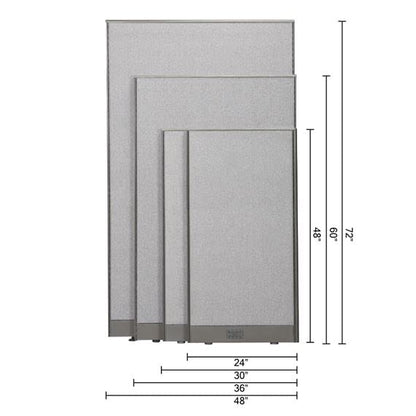 GOF Office Partition Single Panel (30"w x 60"h) 2.5ft x 5ft - size: 30w x 60h