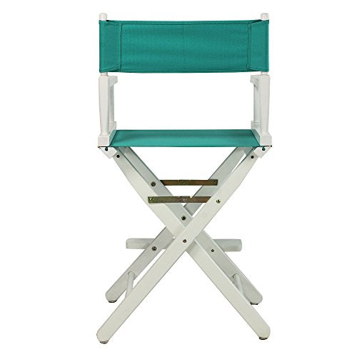 Casual Home 24" Director's Chair White Frame with Teal Canvas, Counter Height