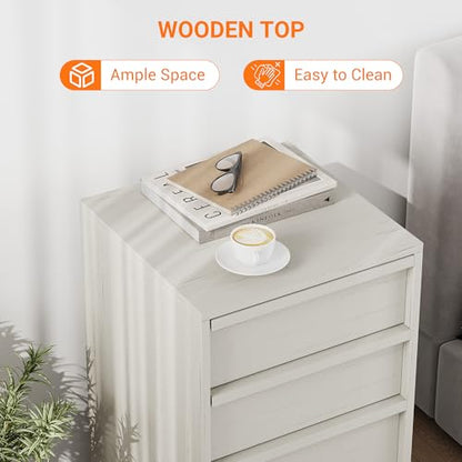 Garvee Rolling File Cabinet with 3 Drawers, Wood Mobile Filing Cabinet for Home Office, Under Desk Printer Stand with Wheels, Large File Drawer, 2 Locking Casters, White - color: White