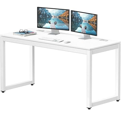 SHW 55-Inch Commercial-Grade Office Computer Desk, White - color: White, size: 55-Inch