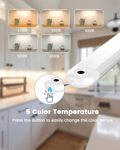 MYPLUS 2 Packs 24" Hand Wave Under Cabinet Lights with 5 Color Temperature - size: 24"-2 Pack