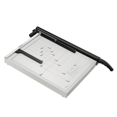 VEVOR Paper Cutter, 18 in Cut Length Guillotine Trimmer, 15-Sheet Capacity, Heavy-Duty Paper Cutter with Security Guard Rail/Blade Lock, Paper Trimmer for Cardstock, Cardboard, Home, Office & School - size: 18" 15-Sheet