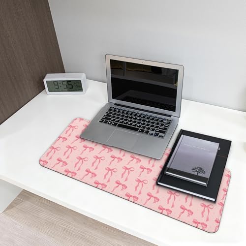 Large Computer Mouse Pad with Non-Slip Base for Desktop, Cute Gaming Mouse Mat with Stitched Edges, Long Extended Anime Mousepad for Laptop, 31.5 x 11.8 inches (Pink Bows) - color: Pink Bows