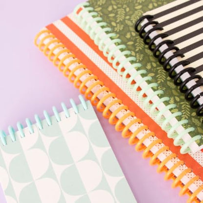 Craftelier - Click Binding Spines 6-Pack, 3:1 Pitch, Harmony Tones | Trimmable 11 in length, 0.75 in diameter, for A4 to A7 and US letter, light green, white and pink colors - color: 19 Mm Binding Spines Light Green, White and Pink