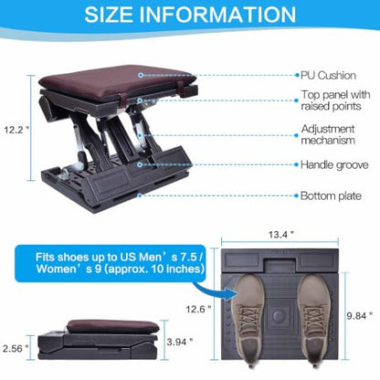 Adjustable Foot Rest Under Desk for Office,Home, Gaming & Study - color: Brown, size: Large
