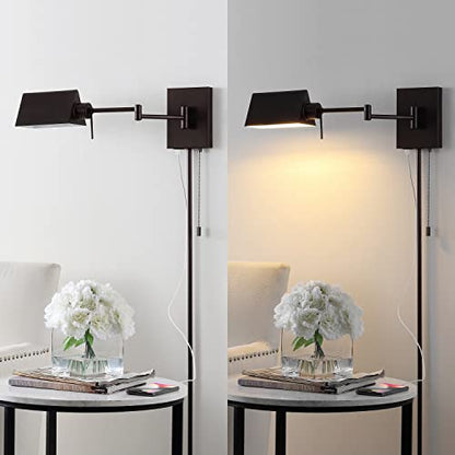 JONATHAN Y Arlo 22" 1-Light Metal Swing Arm Wall Sconce, Oil Rubbed Bronze - color: Oil-Rubbed Bronze, size: 1-Light