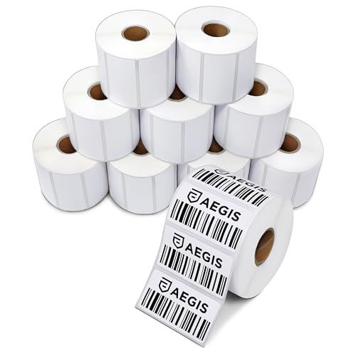 Aegis Adhesives - 2.25" X 1" Direct Thermal Labels (18000 Count, 12 Rolls) - Barcode Stickers, SKU Labels, Inventory Identification - Compatible with Zebra and Rollo Printers - size: 2.25" X 1"